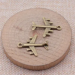Colgantes de avión en bronce antiguo para la creación de joyas y manualidades DIY