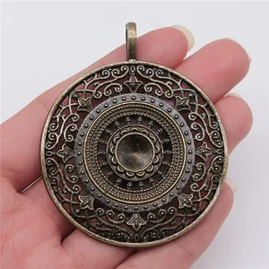 Vintage Bronze Mandala Anhänger mit komplizierten Mustern für DIY Schmuckherstellung