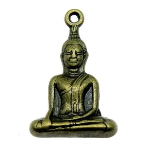 Vintage bronze Buddha pendant 35x23mm for DIY jewelry making and clothing accessories