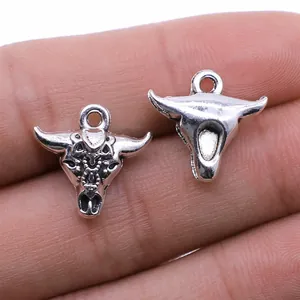 Antique Silver Bull Head Pendant Metal Animal Charm For DIY Jewelry Making Necklace Bracelet Earring Accessories