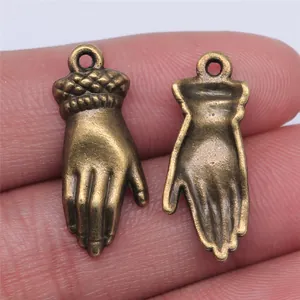 Antike Bronze Handanhänger für DIY Schmuckherstellung 26x10mm 2g Metallanhänger