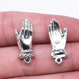 Silberfarbene Handflächen-Anhänger für DIY-Schmuckherstellung und Bastelzubehör