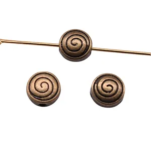 Antique bronze vortex spiral spacer beads for DIY jewelry making 8x8x4mm size.