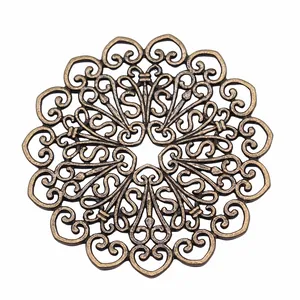 Grote 53x53mm vintage bronzen mandala bloem hanger voor DIY sieraden maken accessoire