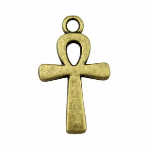 Pendentif croix Ankh en bronze antique pour la création de bijoux DIY 22x13mm