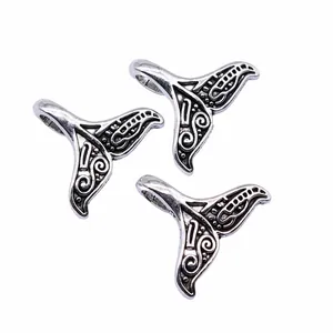 Pendentifs décoratifs en queue de baleine argent antique pour création bijoux DIY