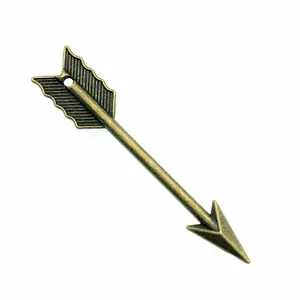 Vintage antique bronze 63mm metal arrow charm pendant for DIY jewelry making accessories
