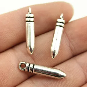 Retro Bullet Shape Alloy Pendants For DIY Jewelry Making Metal Charms Antique Silver Bronze Accessories Material