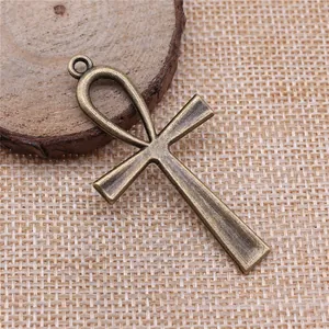Colgante de cruz Ankh de bronce antiguo para accesorios de joyería DIY