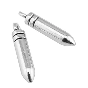 23x4mm silver alloy bullet shape pendant charms for DIY jewelry making craft accessories