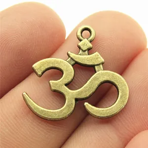 Antiek bronzen Om-symbool hanger bedeltje voor doe-het-zelf sieraden