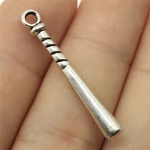 Colgante de Bate de Béisbol de Aleación de Plata Antigua Accesorio Deportivo DIY para Creación de Joyas Pulsera Collar