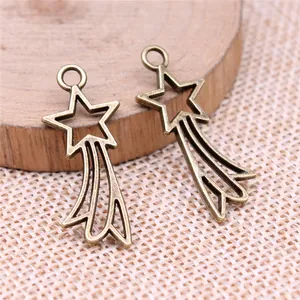 Antique bronze shooting star comet pendants for DIY jewelry making accessories 30x12mm