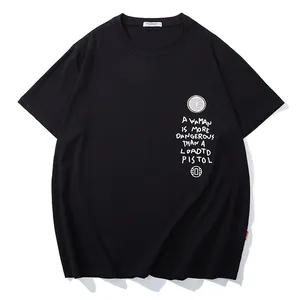Maglietta da Uomo Taglie Forti in Cotone Pesante Streetwear Ricamo Lettere Stampa Manica Corta Girocollo Top Casual