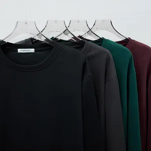 Plus size men's solid color crewneck sweatshirt collection in four classic autumn colors