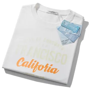 Wit oversized heren T-shirt met San Francisco California grafische print en functionele tags