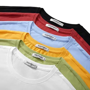 Set of colorful oversized dropped-shoulder t-shirts in various vibrant shades