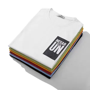 Collection of oversized loose fit cotton graphic print T-shirts stacked for display