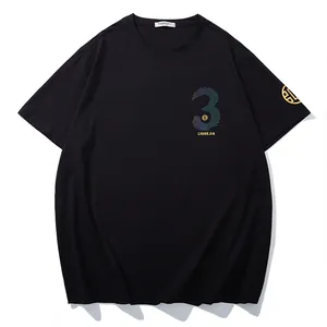 Men Plus Size Summer T-Shirt Loose Fashion Reflective Hot Stamping Graphic Tee Casual Cotton Blend Short Sleeve Round Neck Top