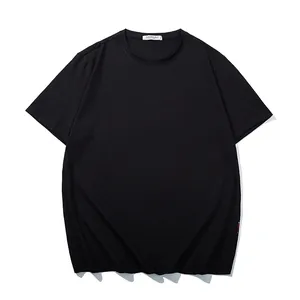 Classic black men's plus size short sleeve T-shirt with a loose minimalist fit