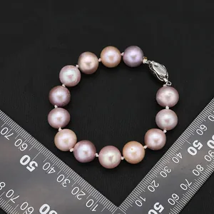 Natural large lavender freshwater pearl bracelet with S925 sterling silver clasp