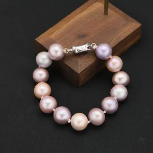 Elegant vintage natural Edison pearl bracelet featuring a secure S925 sterling silver clasp
