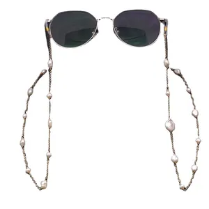 Elegant natural baroque pearl eyewear chain strap for sunglasses and glasses accessory