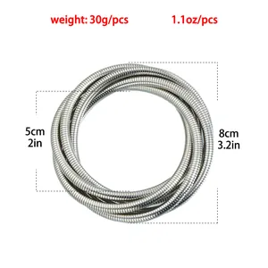 Technical detail showing dimensions and weight of silver multi-layer snake chain bracelet