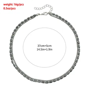 Collana a doppio strato in perle di ematite con specifiche dettagliate di taglia e peso