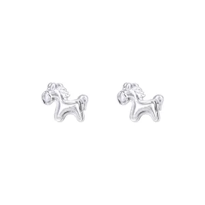 Minimalist silver-colored horse-shaped stud earrings for a fresh and elegant look.
