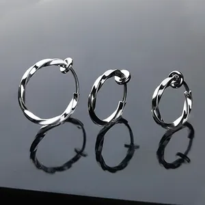 Set van drie zilveren Mobius-clipoorbellen zonder gaatjes voor dames en heren
