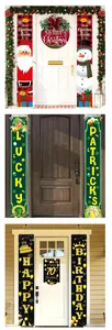 Set de pancartas verticales para Navidad, San Patricio y cumpleaños de 70 años.