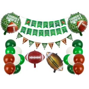 Set completo de decoración de fiesta de cumpleaños temática de fútbol americano con globos