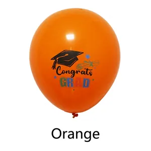 Palloncino in lattice arancione laurea 2026 con stampa Congrats GRAD per feste