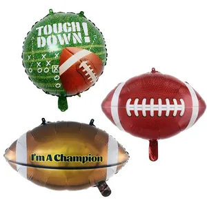 Juego de globos de papel de aluminio con temática de fútbol americano para fiestas deportivas