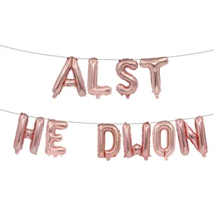 Rose gold foil letter balloon set for official teenager birthday party event decoration