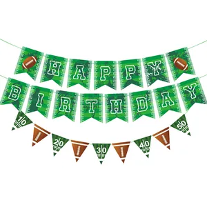 Guirlanda de Happy Birthday de fútbol americano para decoración de fiesta deportiva