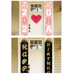 Set de pancartas decorativas de graduación 2024 y cumpleaños para puerta exterior