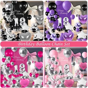 Kit de Guirnalda de Globos para 18 Cumpleaños con Globos de Papel de Aluminio y Confeti