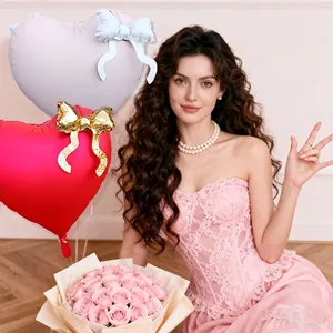 Palloncino a forma di cuore con fiocco stile Ins per San Valentino e matrimonio