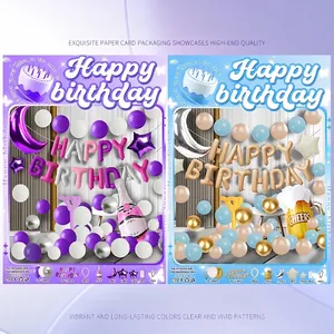 Kit arche de ballons d'anniversaire avec lunes et étoiles pour décoration
