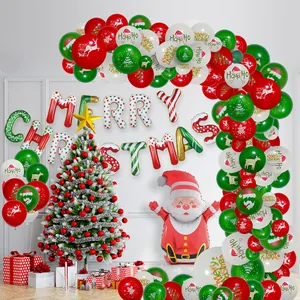 Kerstballonnenset Latex Folie Bedrukt Kerstman Rendier Ballonnen Voor Nieuwjaar Thuis Winkelcentrum Feestelijke Decoraties Rood Groen Wit