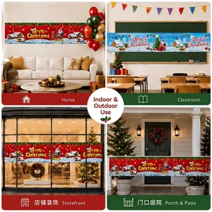 Merry Christmas banners for home, classroom, and storefront indoor and outdoor decor.
