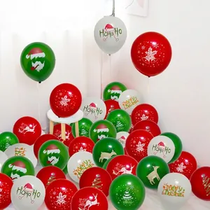 Kerstdecoratie ballonnenset 100 stuks met feestelijke prints voor al uw kerstfeesten