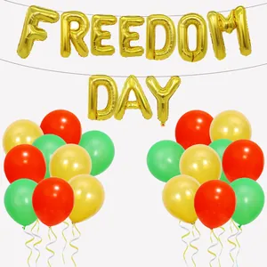 Juneteenth Freedom Day gold letter and multicolor latex balloon set for party decor