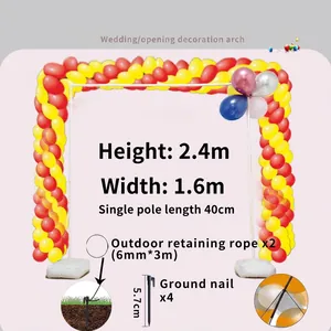 Adjustable balloon arch kit with water bases, 2.4m height for events and weddings
