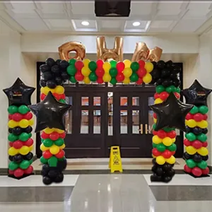 Black History Month theme balloon arch kit with columns for events and celebrations