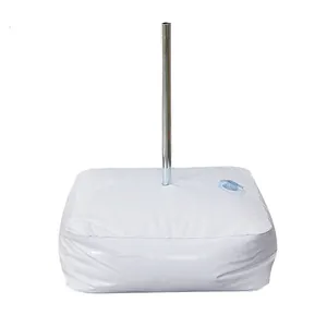 Square white PVC refillable weighted water bag base for balloon arch and flagpoles