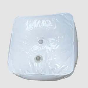 Close-up of white PVC square water weight bag for balloon column and flagpole base