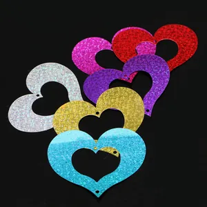 Glittery heart-shaped laser PVC sequins for wedding balloon decoration